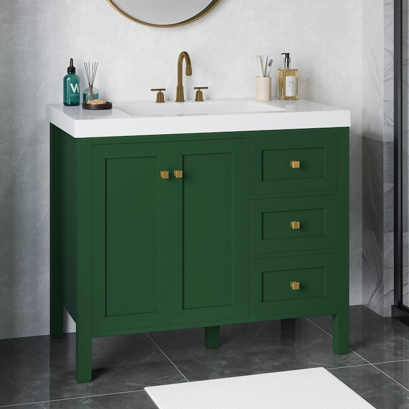 Moasis 36"/42" Bathroom Vanity Cabinet Set with Sink Combo and 3 Drawers & Cabient - 36" - Green