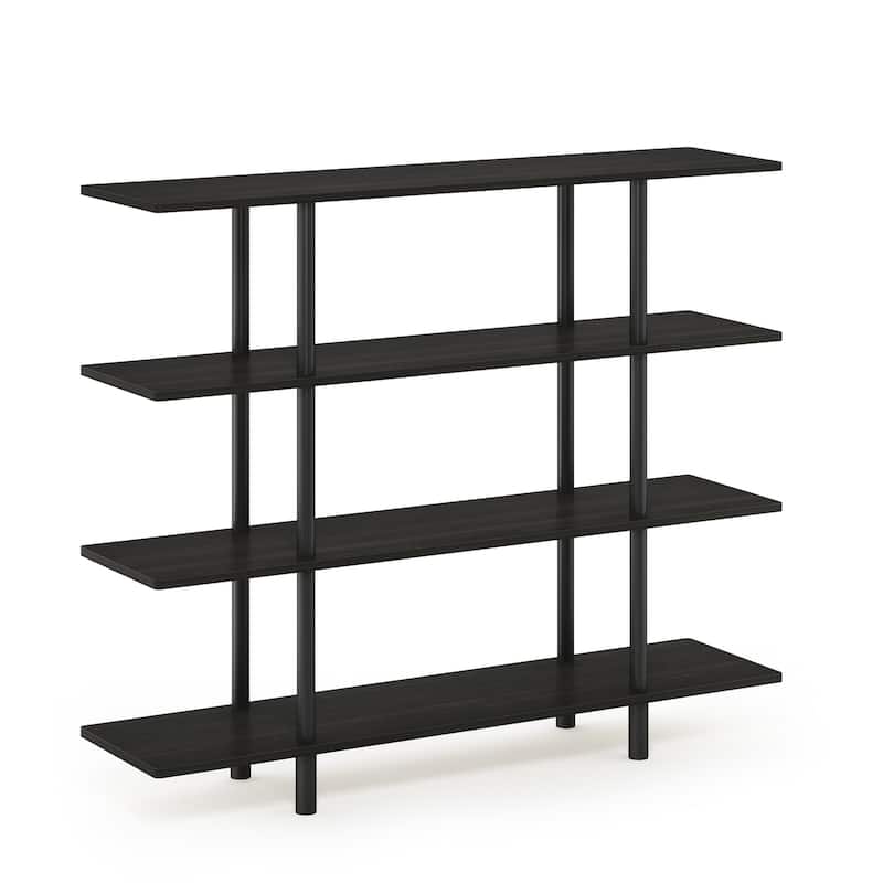 4 Tiers Wood Household Shelving Unit in Espresso/Black (47.2 in. W x 39.4 in. H x 11.6 in. D) - 47.2