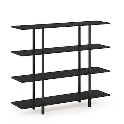 4 Tiers Wood Household Shelving Unit in Espresso/Black (47.2 in. W x 39.4 in. H x 11.6 in. D) - 47.2