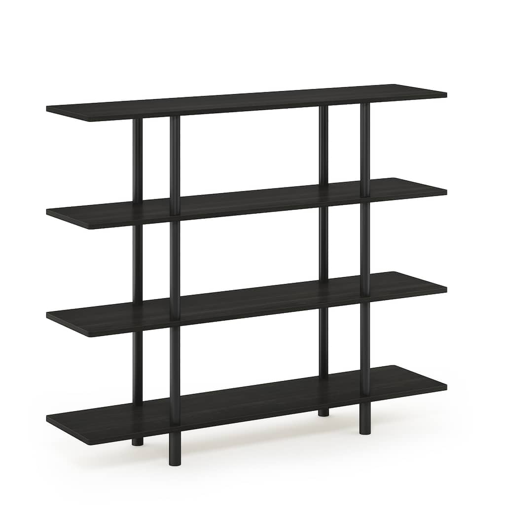 4 Tiers Wood Household Shelving Unit in Espresso/Black (47.2 in. W x 39.4 in. H x 11.6 in. D) - 47.2