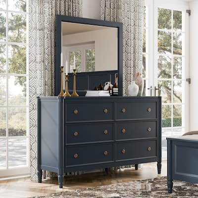 Furniture of America Arlena Modern 2-piece Solid Wood Dresser and Mirror Set