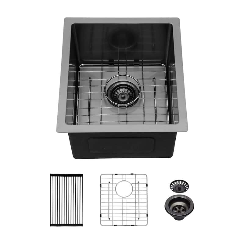 Singel Bowl Kitchen basin 16 Gauge Stainless Steel with 10 Inch Deep - Clear