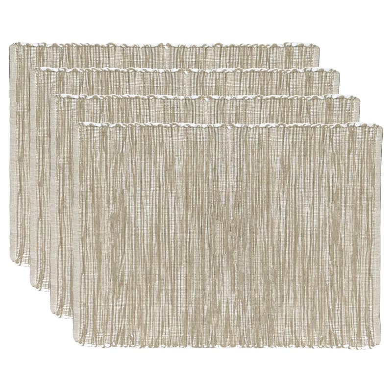 Fabstyles Shadows Cotton Placemats Set of 4 - 13x19 - Set of 4 - Sand