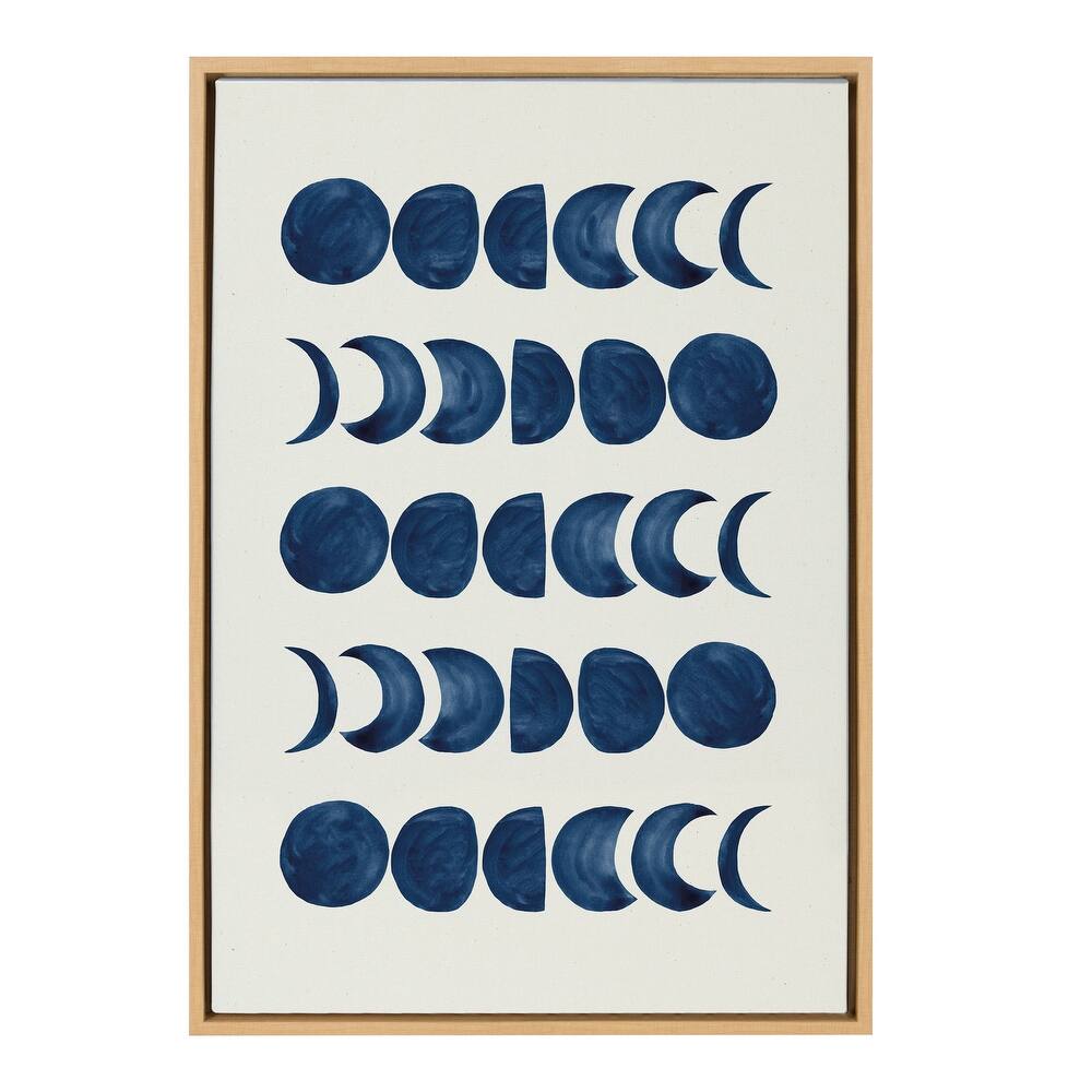 Kate and Laurel Sylvie Moon Phases Framed Canvas by Teju Reval of SnazzyHues