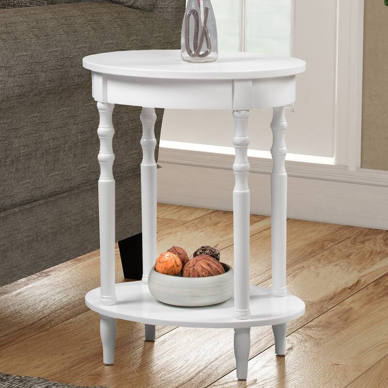 Convenience Concepts Classic Accents Brandi Oval End Table with Shelf - White