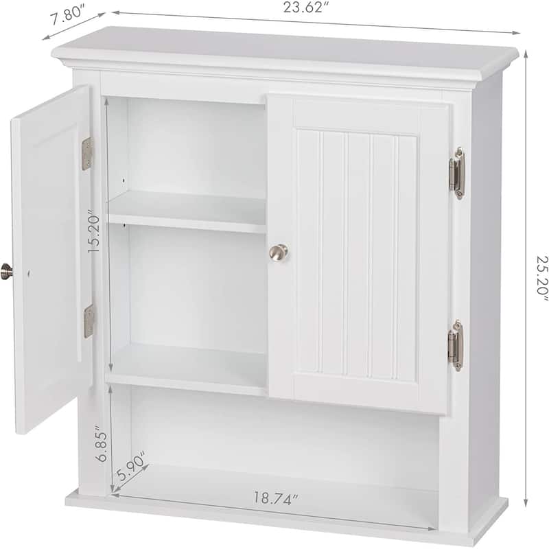 UTEX Bathroom Cabinet Wall Mounted, Wood Hanging Cabinet, Wall Cabinets with Doors and Shelves Over The Toilet for Bathroom