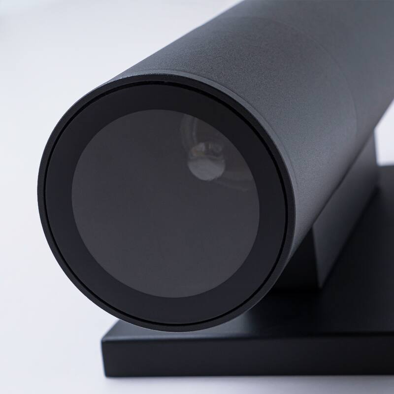 4.5" Modern Black/Gold Cylinder Integrated LED 3000K Up and Down Waterproof Outdoor Wall Armed Sconce