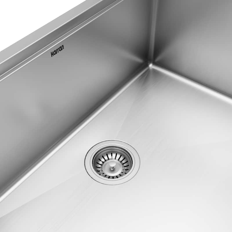 Karran Elite WS-34-PK1 Undermount 27" Single Bowl Stainless Steel Workstation Kitchen Sink