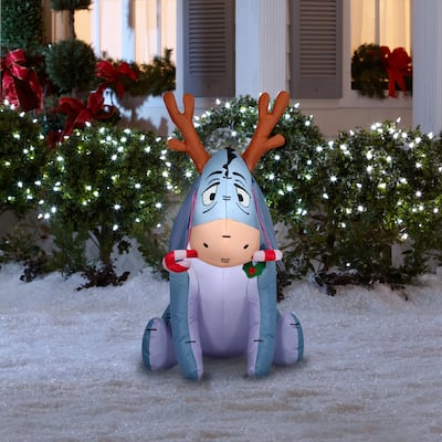 Airblown-Outdoor Eeyore w/Candy Cane-Disney