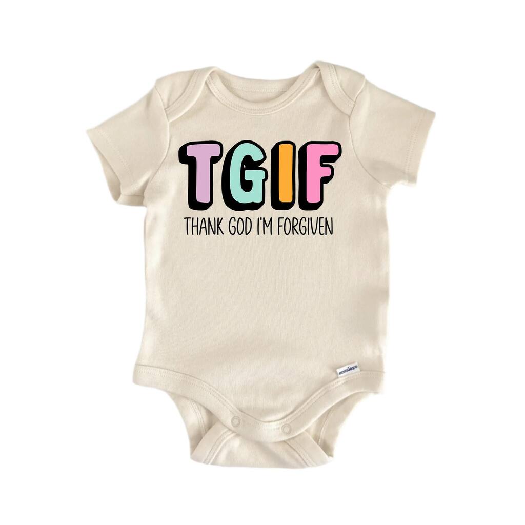 Tgif Forgiven Jesus Religious God Christian - Baby Boy Girl Clothes Bodysuit
