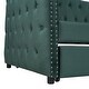 preview thumbnail 36 of 37, Twin Size Tufted Upholstered Daybed with Trundle, Velvet Sofabed with Rivet Design, No Box-spring Needed