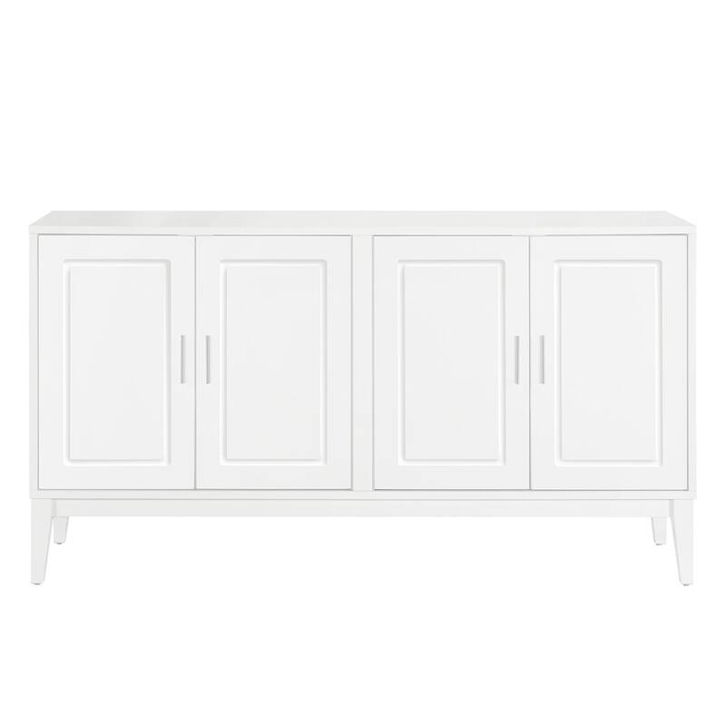 4-Door Sideboard with Adjustable Shelves & Solid Wood Legs for Dining Room or Living Room Storage