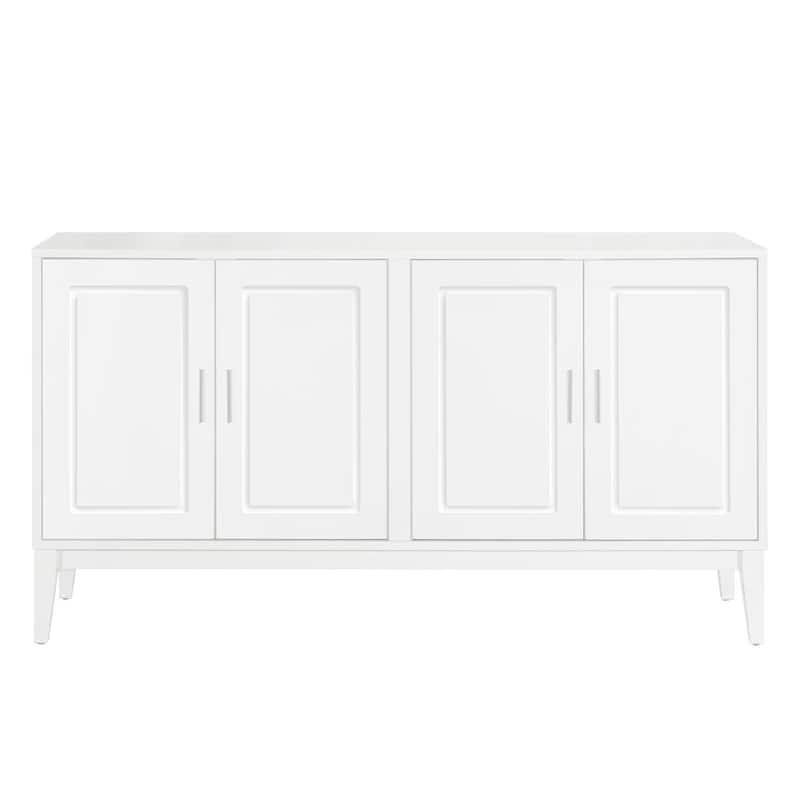 Roomfitters 4-Door Sideboard Storage Cabinet with Door Shelf, Two Large Cabinets and Adjustable Shelf