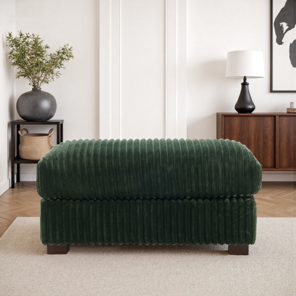 40"W Cotton Flannel Modular Sectional Ottoman