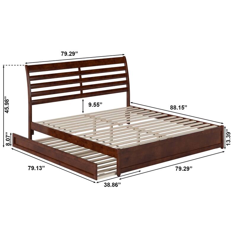 Emelie Platform Bed with Panel Footboard and Twin XL Trundle