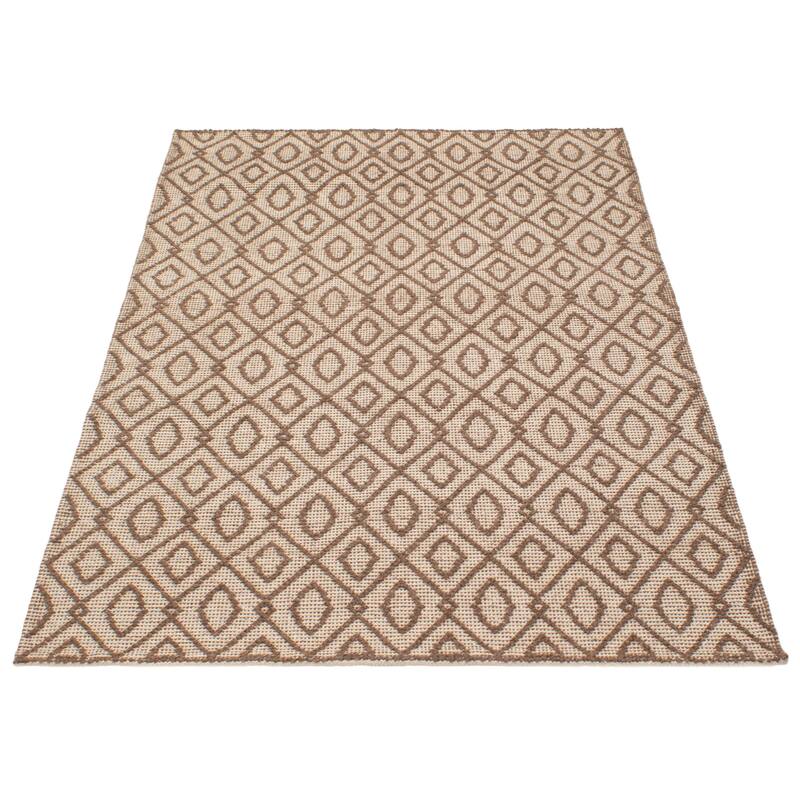 ECARPETGALLERY Braid weave Sienna Brown Wool Rug - 5'1 x 7'8