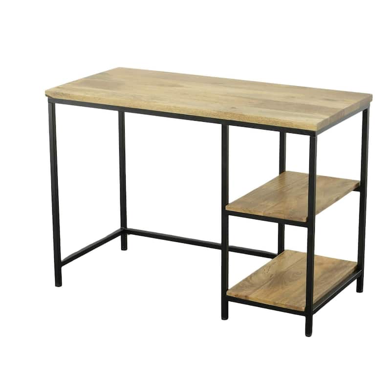 Handcrafted Wooden Desk with 2 Open Shelves - 42"