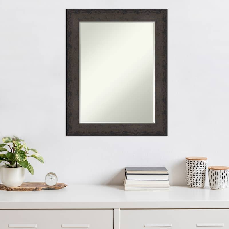 Dappled Half-Inch-Bevel Wood Framed Wall Mirror - Glass Size 18x24