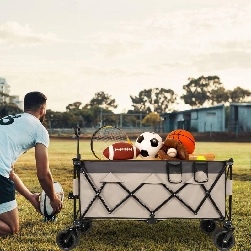 Heavy-Duty Foldable Utility Wagon - 480lbs Capacity, Patented Ultra-Stable Frame