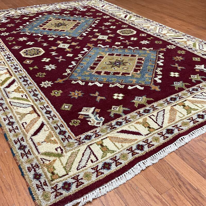 HERAT ORIENTAL Handmade Kazak Wool Rug - 6'10" x 9'7"