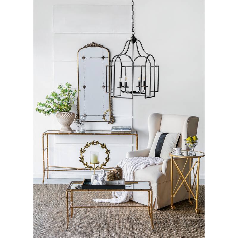 17.3x17.3x28.7" Malin Entry 4-Light Chandelier, Hanging Light Fixture, Bulb Not Included