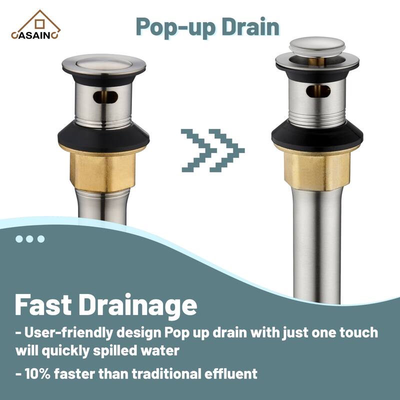 4 in. Centerset Double Handle Bathroom Faucet with Drain Kit Included