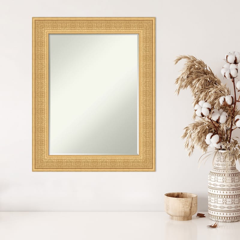 Trellis Half-Inch-Bevel Wood Framed Wall Mirror - Trellis Gold - Glass Size 18x24
