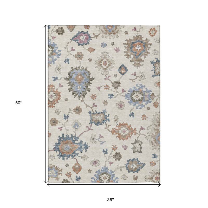 HomeRoots Floral Transitional Rectangle Outdoor Rug