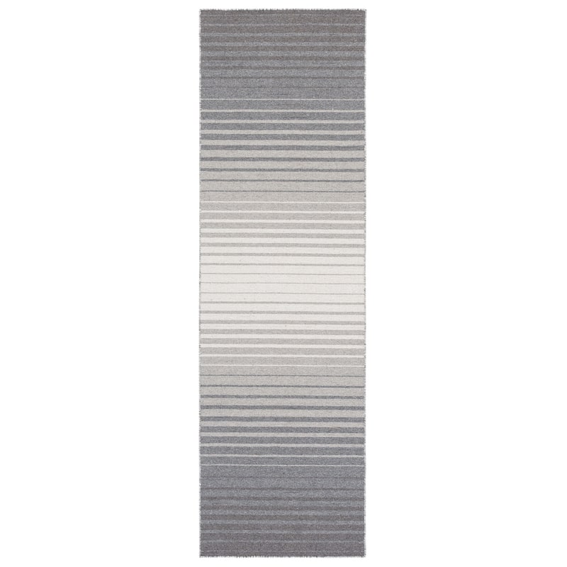 SAFAVIEH Handmade Striped Kilim Vlatka Wool Rug - 2'3" x 8' Runner - Grey/Ivory