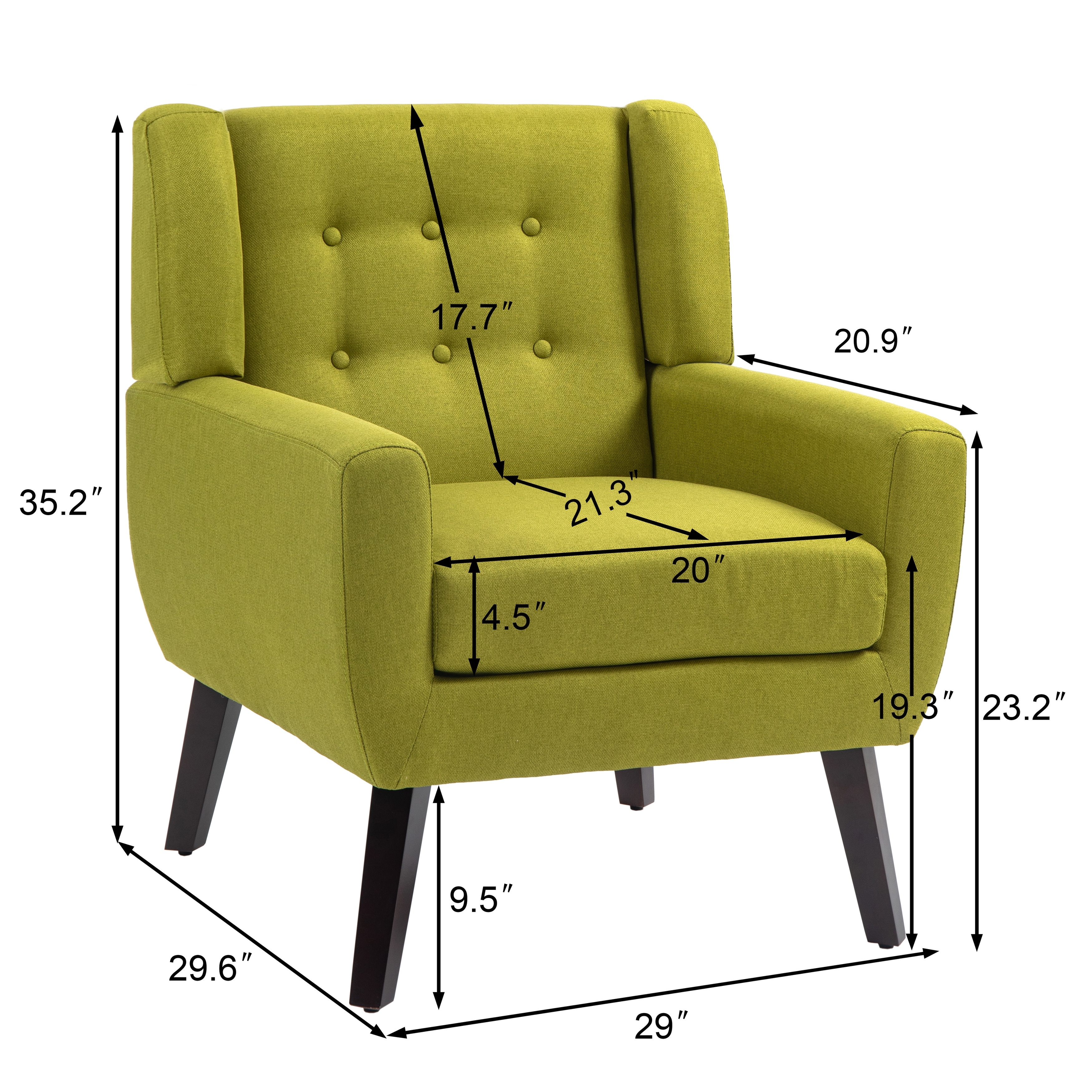 Modern Cotton Linen Upholstered Accent Chair for Living Room-image