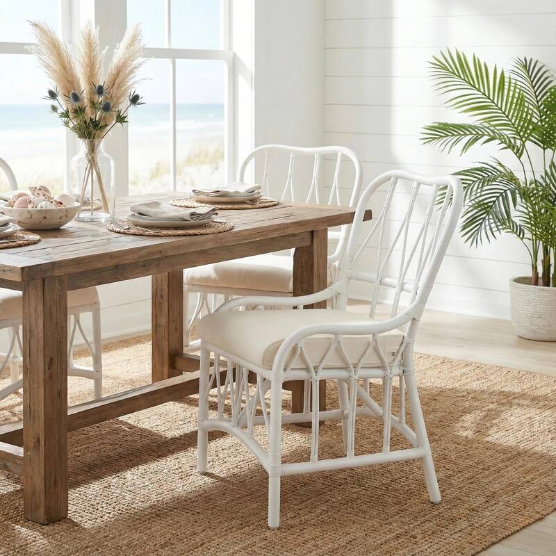 NPD Furniture Ayanna Modern Bohemian Rattan Dining Chair