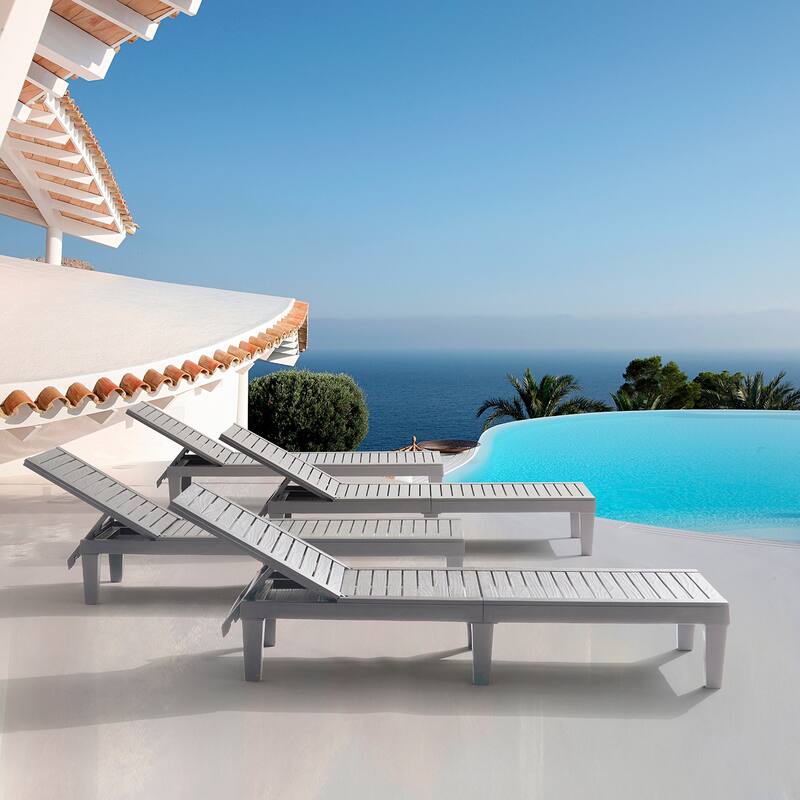 Empyrean Waterproof, Lightweight, and Adjustable Outdoor Chaise Lounge Chairs for Patio and Poolside - 74.5" x 22.8" x 11.2"