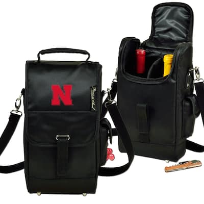 NCAA Nebraska University Cornhuskers Two Bottle Wine Tote w/Corkscrew