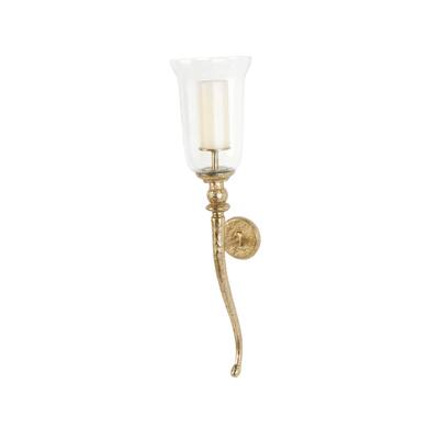 Aluminum Metal Textured Wall Sconce with Curved Shape - Gold - Roche River Decor