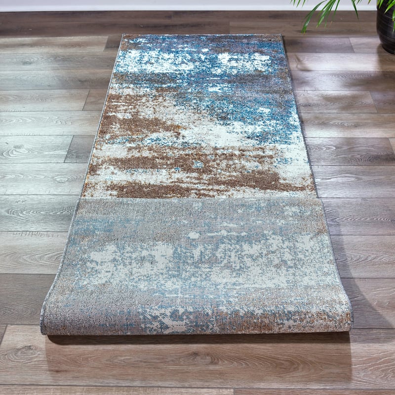 Milan Cream/Turquoise Polypropylene Area Rug
