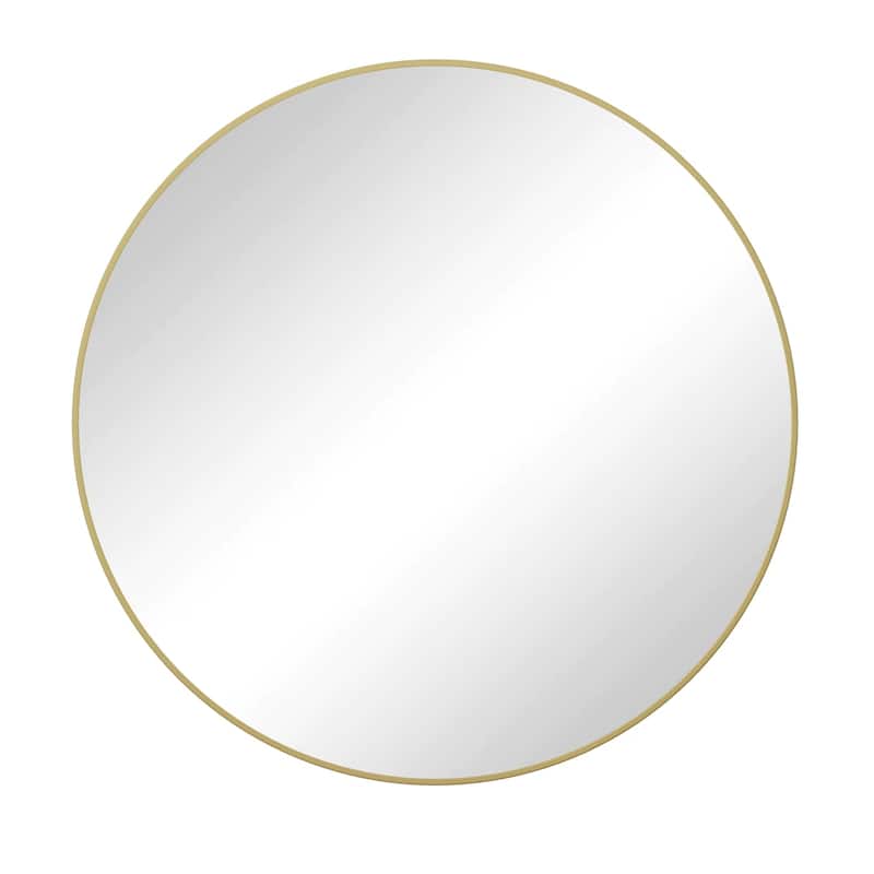 36 Inch Circular Wall Metal Framed Round Vanity Mirror - Gold