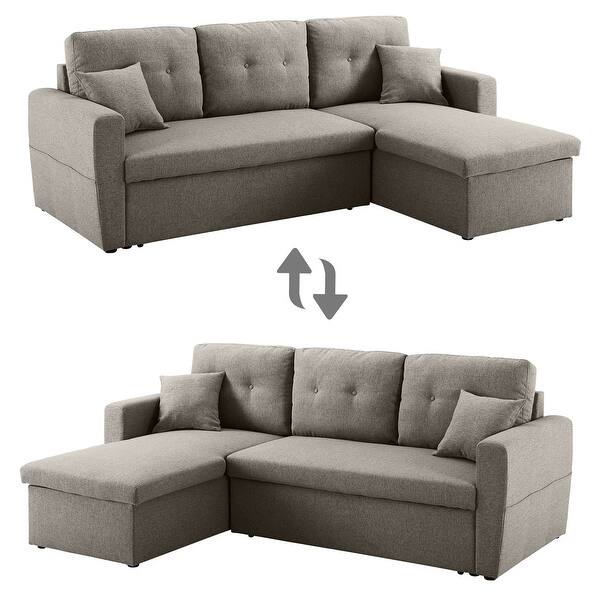 86 6 Reversible Sofa Bed With Storage Sleeper Sectional Couch On Sale Overstock 30684501