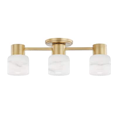 Hudson Valley Centerport 3-Light Bath Bracket with Alabaster Shade