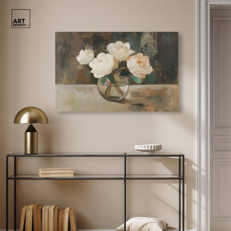 Creamy Cascade Cluster I Canvas by Art Remedy, Gallery Wrapped