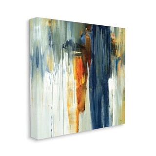 Stupell Cascading Blue Green Orange Paint Abstraction Canvas Wall Art ...