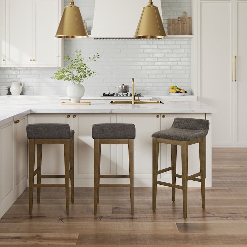 Hillsdale Renmark Counter Height Stool, Brushed Gray - 31.25H x 16.5W x 18.25D; Seat Height: 26.25"