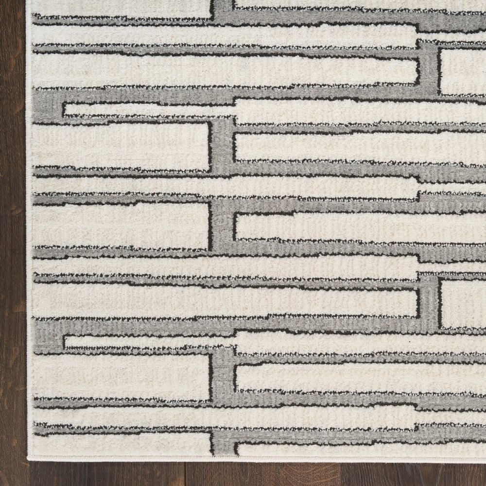 Nourison Nordic Indoor only Grey Geometric Area Rug