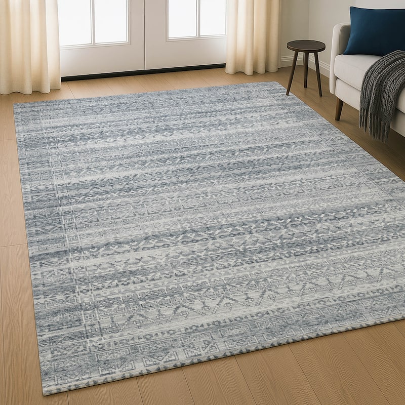 Premium Washable Super Soft Boho Stripes Mayfield Rug - Gray - 8' x 10'