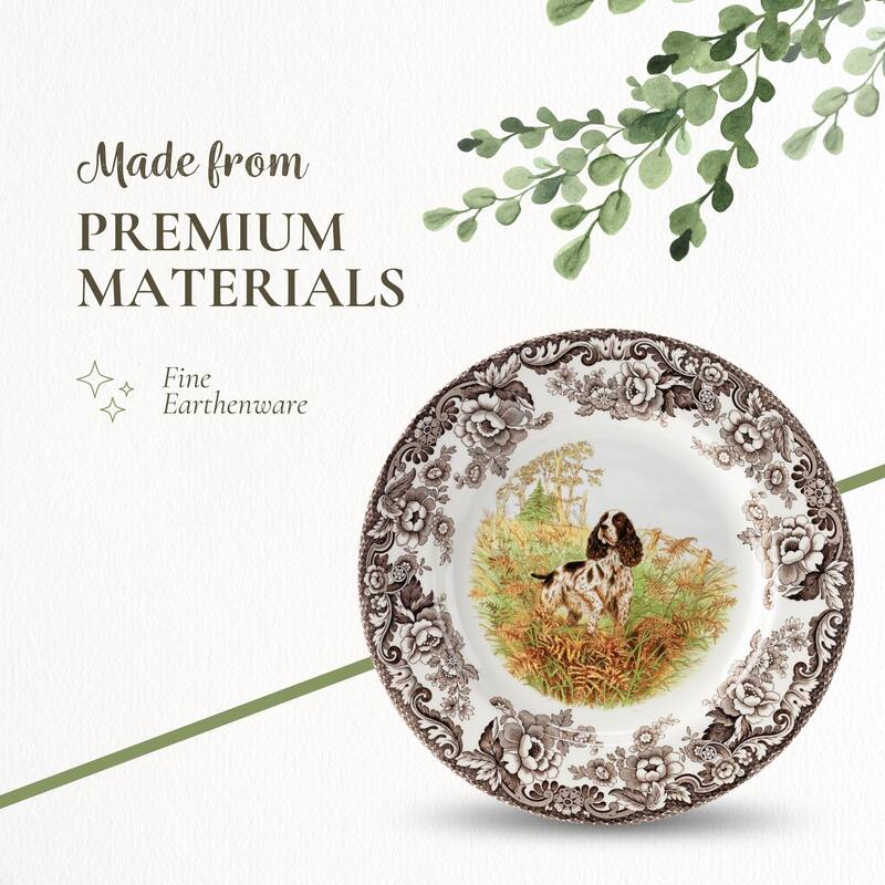 Spode Woodland Dinner Plate Dog Motif