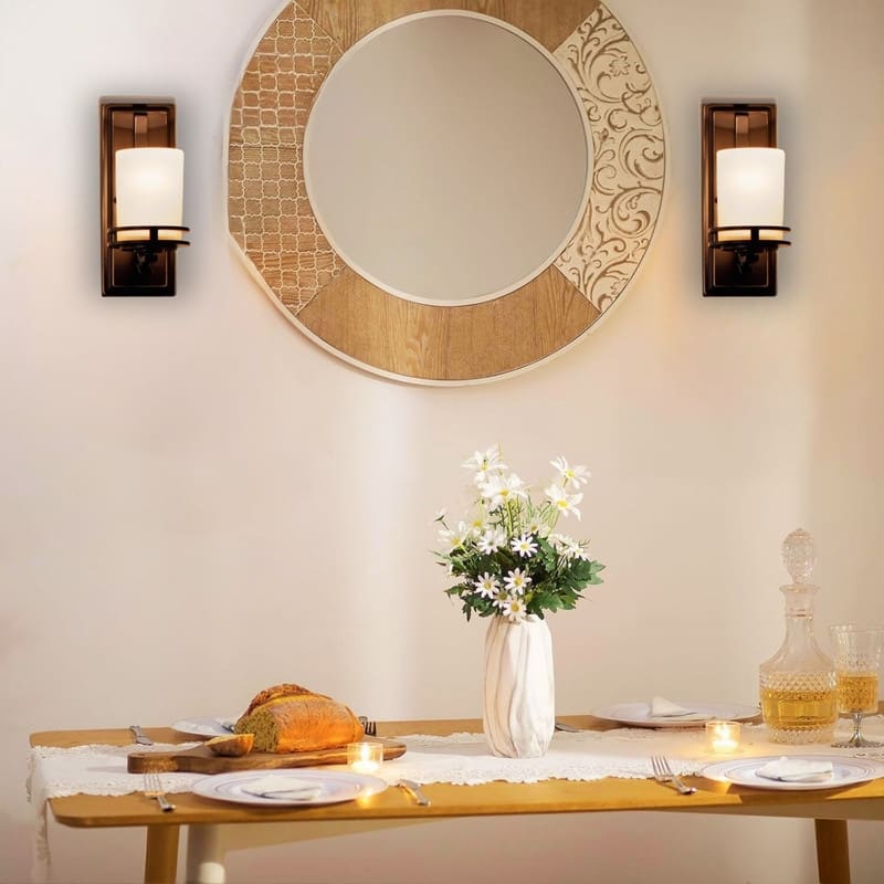 1 Light sconce light old bronze wall light fixture glass, metal lights in wall