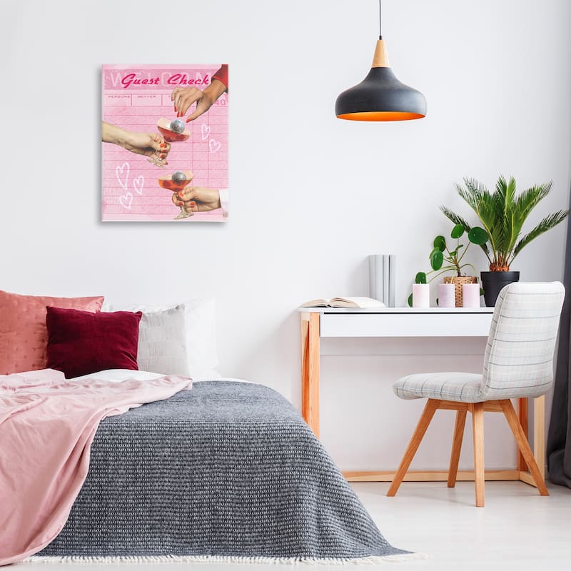 Stupell Cheers over Guest Check Canvas Wall Art Design By Lil' Rue
