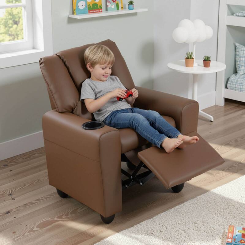 Costway Kids Recliner with Cup Holder with Adjustable Backrest &