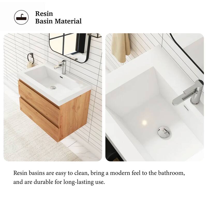 Floating Bathroom Vanity with Resin Top