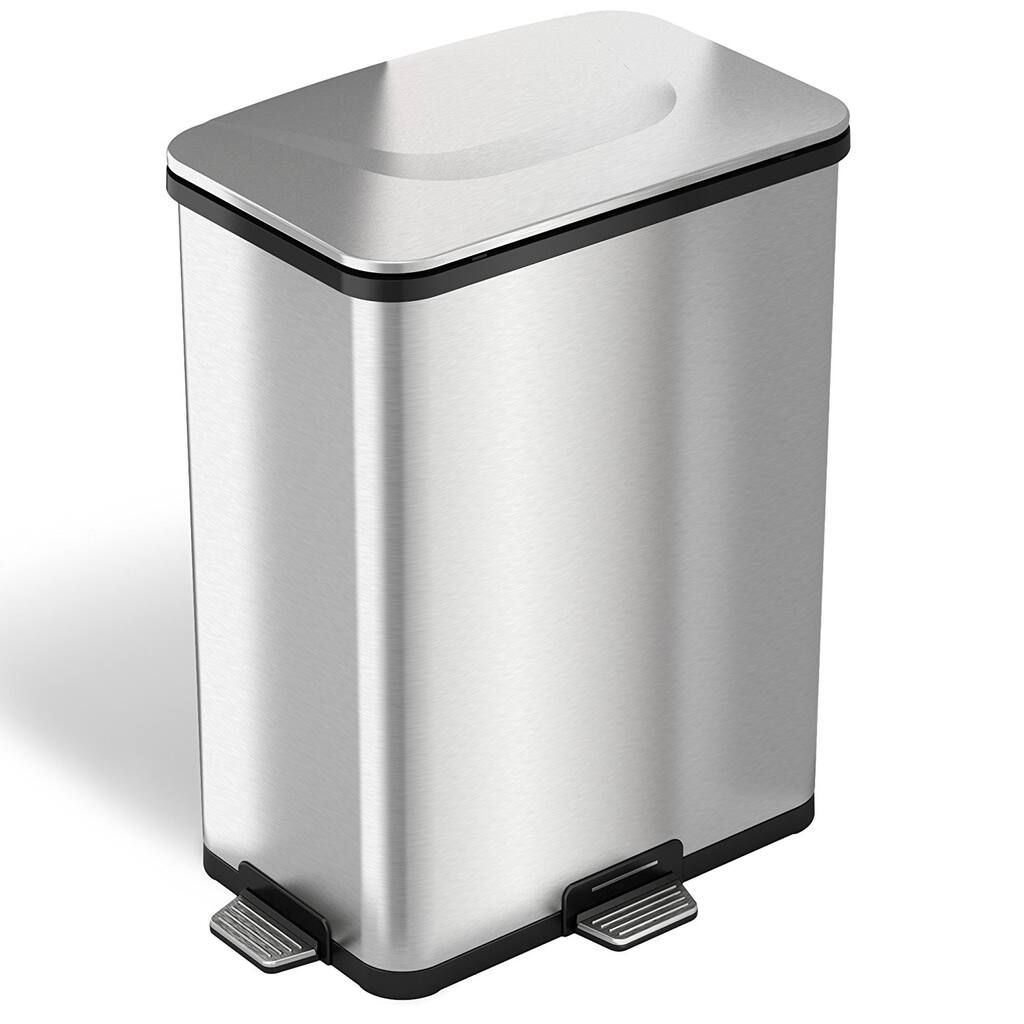 iTouchless 13-gallon Stainless Steel Step-Sensor Trash Can with Flexible Three Way Step