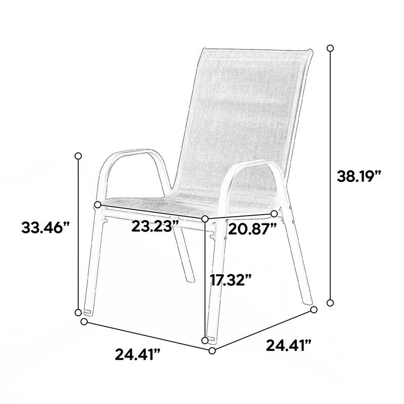 3 Piece Patio set, Outdoor Camping Chairs with Breathable Textilene Fabric, folding table with steel table top